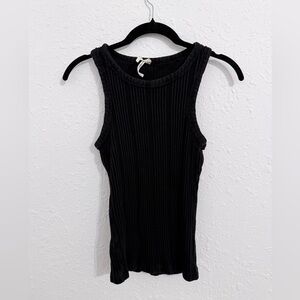 Anthropologie Black Ribbed Tank Top